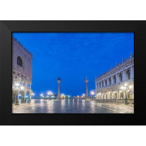 Italy-Venice San Marco Piazza at dawn Black Modern Wood Framed Art Print by Tilley, Rob