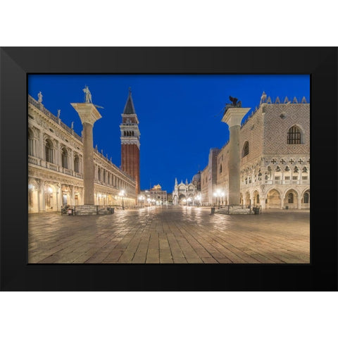 Italy-Venice San Marco Piazza at dawn Black Modern Wood Framed Art Print by Tilley, Rob