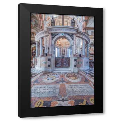Italy-Verona Verona Cathedral-built in the 12th century Black Modern Wood Framed Art Print with Double Matting by Tilley, Rob