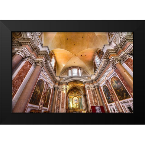 Basilica Saint Mary Angels and Martyrs-Rome-Italy Church designed by Michelangelo Black Modern Wood Framed Art Print by Perry, William