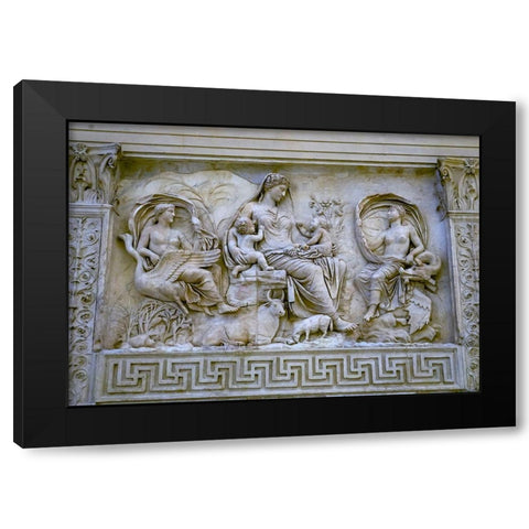 Earth Mother Roman Goddess Statue Ara Pacis Altar of Augustus Peace-Rome-Italy Black Modern Wood Framed Art Print by Perry, William