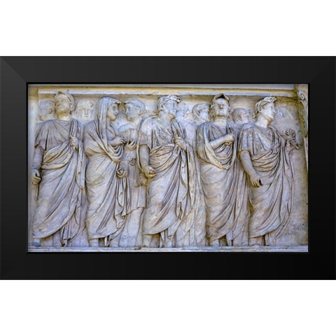 Imperial Family Statue Empero Tiberius Ara Pacis Altar of Augustus Peace-Rome-Italy  Black Modern Wood Framed Art Print by Perry, William