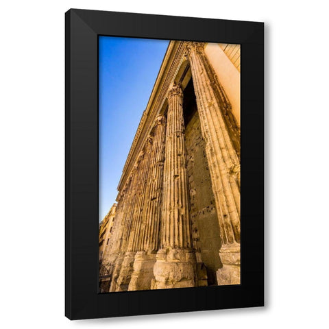 Temple of Hadrian Columns Colonnade Now Stock Exchange-Rome-Italy Temple built 145 AD Black Modern Wood Framed Art Print by Perry, William