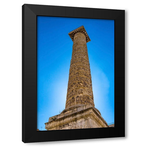 Emperor Marcus Aurelius Column-Rome-Italy Column erected in 193 AD Black Modern Wood Framed Art Print with Double Matting by Perry, William