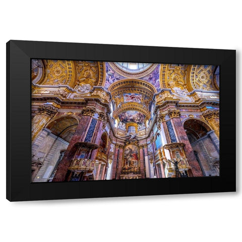 Altar Frescos Dome Basilica Saint Ambrogio Carlo al Corso Basilica Church-Rome-Italy Black Modern Wood Framed Art Print with Double Matting by Perry, William