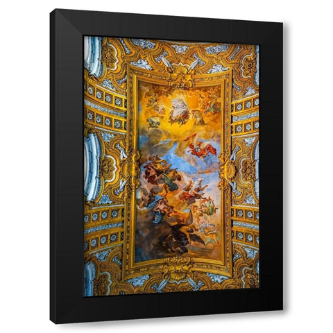 Ceiling God Fresco Basilica Saint Ambrogio Carlo al Corso Basilica Church-Rome-Italy Black Modern Wood Framed Art Print with Double Matting by Perry, William