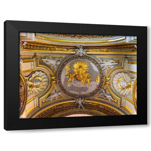Golden Virgin Mary Angels Statues Ceiling Basilica Santa Maria in Traspontina Church-Rome Black Modern Wood Framed Art Print with Double Matting by Perry, William