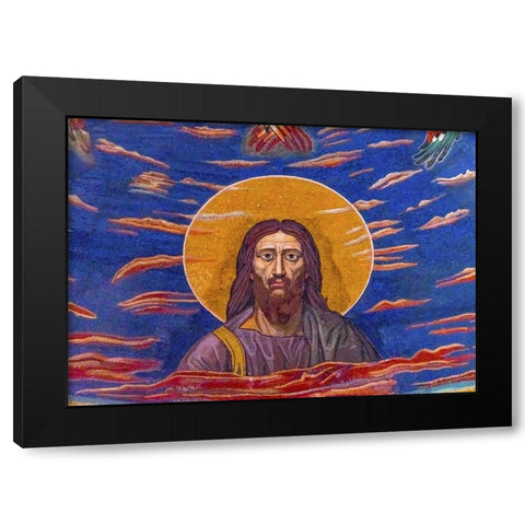Jesus mosaic Basilica di San Giovanni in Laterano-Rome-Italy Built 324 by Emperor Constantine Black Modern Wood Framed Art Print by Perry, William