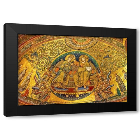 Coronation of Mary and Jesus mosaic Santa Maria Maggiore-Rome-Italy Black Modern Wood Framed Art Print by Perry, William