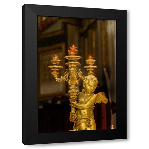Golden angel statue Santa Maria Maggiore-Rome-Italy Built 422-432-in honor of Virgin Mary Black Modern Wood Framed Art Print with Double Matting by Perry, William