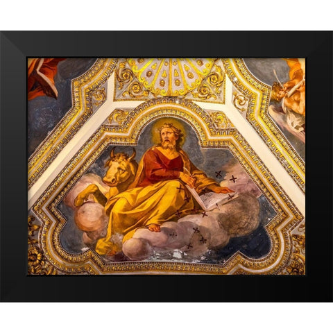Saint Luke Fresco Ceiling Santa Maria Maggiore-Rome-Italy Built 422-432-in honor of Virgin Mary Black Modern Wood Framed Art Print by Perry, William