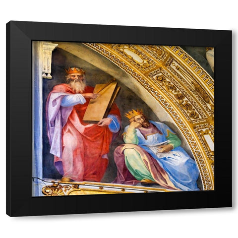 Kings Fresco Santa Maria Maggiore-Rome-Italy Built 422-432 Black Modern Wood Framed Art Print by Perry, William
