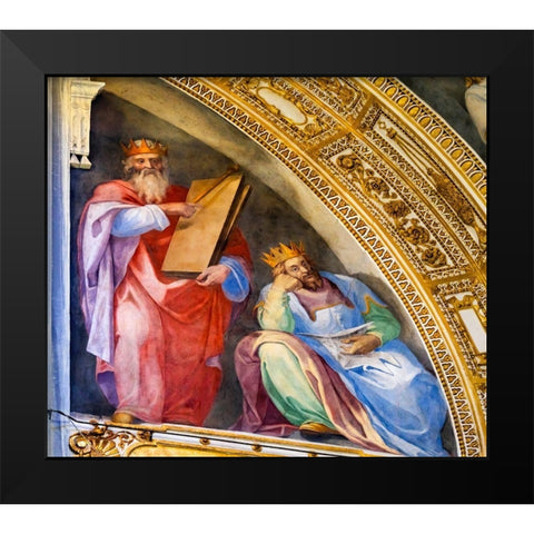 Kings Fresco Santa Maria Maggiore-Rome-Italy Built 422-432 Black Modern Wood Framed Art Print by Perry, William