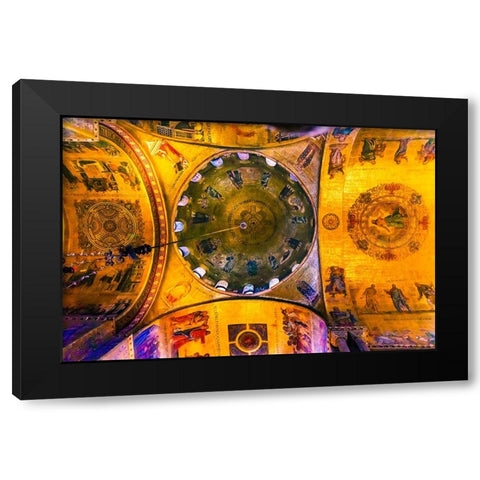 Saint Marks Basilica arches-mosaics-Venice-Italy Black Modern Wood Framed Art Print with Double Matting by Perry, William