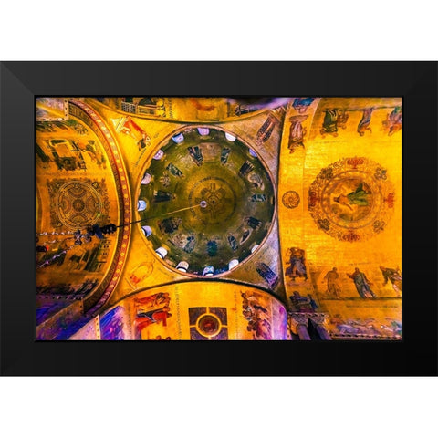 Saint Marks Basilica arches-mosaics-Venice-Italy Black Modern Wood Framed Art Print by Perry, William