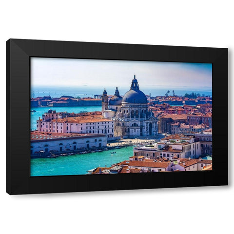 Grand Canal Santa Maria della Salute Church-Venice-Italy-Competed in 1681 Black Modern Wood Framed Art Print by Perry, William