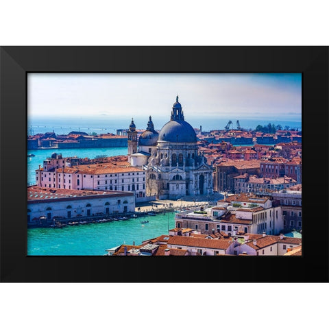 Grand Canal Santa Maria della Salute Church-Venice-Italy-Competed in 1681 Black Modern Wood Framed Art Print by Perry, William