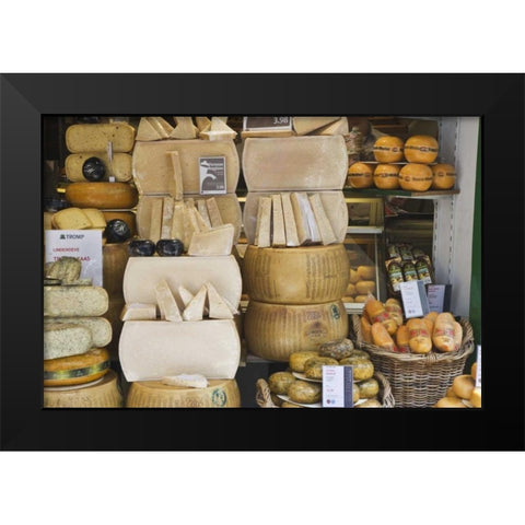 Netherlands, Amsterdam Various cheeses displayed Black Modern Wood Framed Art Print by Flaherty, Dennis