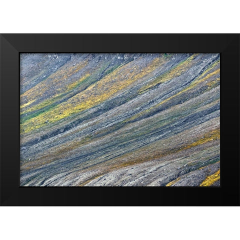 Pattern on mountain slope-Svalbard-Norway Black Modern Wood Framed Art Print by Jones, Adam