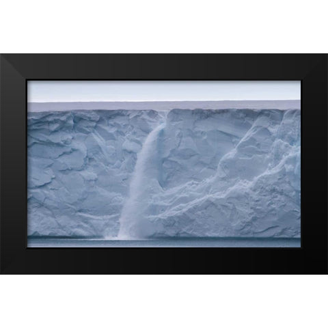 Norway, Svalbard Waterfall on Austfonna Glacier Black Modern Wood Framed Art Print by Young, Bill