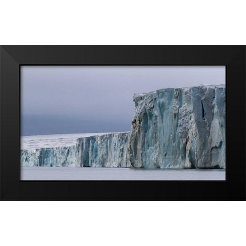 Norway, Svalbard Face of the Austfonna Glacier Black Modern Wood Framed Art Print by Young, Bill