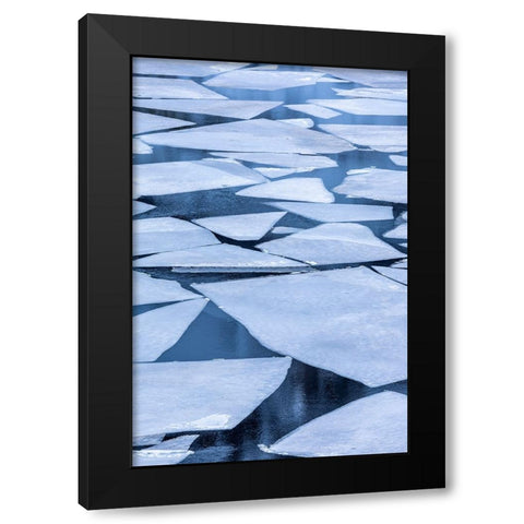 Norway- Lofoten Islands. Broken ice on Lake Storvatent Black Modern Wood Framed Art Print by Looney, Hollice