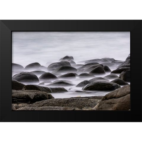 Norway- Lofoten Islands. Uttakleiv Beach Black Modern Wood Framed Art Print by Looney, Hollice