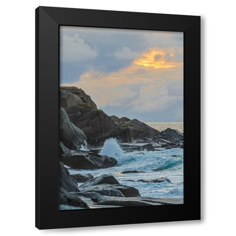 Norway- Lofoten Islands. Uttakleiv Beach Black Modern Wood Framed Art Print with Double Matting by Looney, Hollice