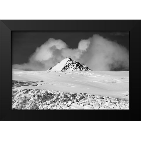 Stormy clouds approaching the Lilliehookbreen Glacier Black Modern Wood Framed Art Print by Pitamitz, Sergio
