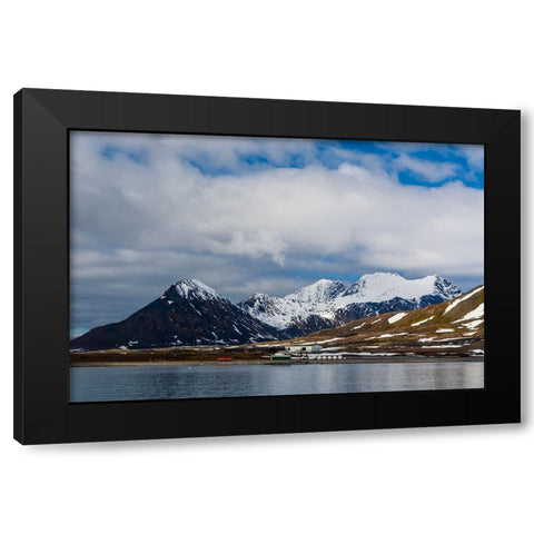 Polish research station in the Hornsund-Burgerbukta-Spitsbergen-Svalbard islands Black Modern Wood Framed Art Print with Double Matting by Pitamitz, Sergio