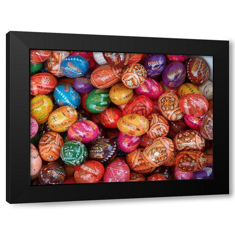 Historic Market Offerings-Krakow-Poland-Europe Black Modern Wood Framed Art Print with Double Matting by Miller, Anna