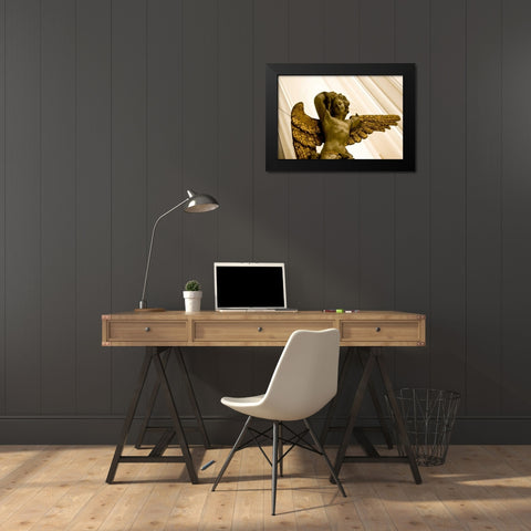 Poland, Gdansk Angel in St Marys Church Black Modern Wood Framed Art Print by Ross, Nancy ,  Steve