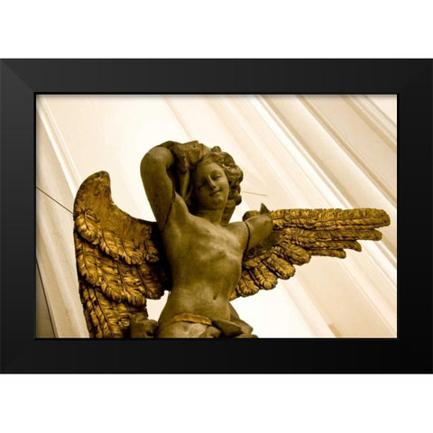 Poland, Gdansk Angel in St Marys Church Black Modern Wood Framed Art Print by Ross, Nancy ,  Steve
