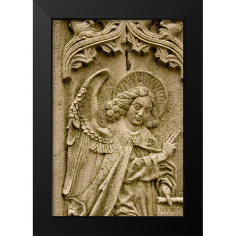 Poland, Gdansk Bas relief of religious icon Black Modern Wood Framed Art Print by Ross, Nancy ,  Steve