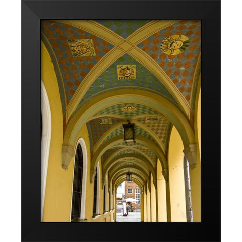 Poland, Gdansk Vaulted archway in Old Town Black Modern Wood Framed Art Print by Ross, Nancy ,  Steve