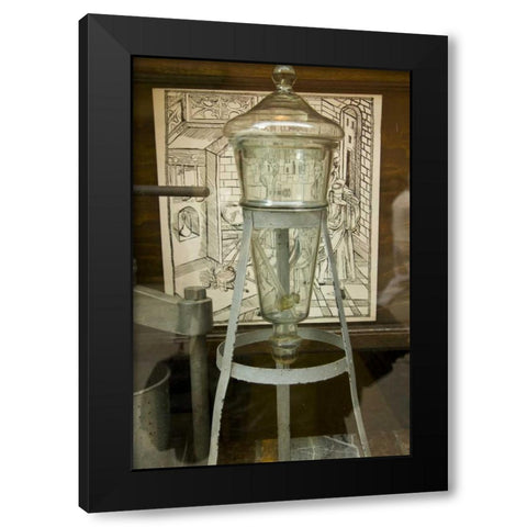 Poland, Gdansk Glass apothecary jar a Pharmacy Black Modern Wood Framed Art Print by Ross, Nancy ,  Steve