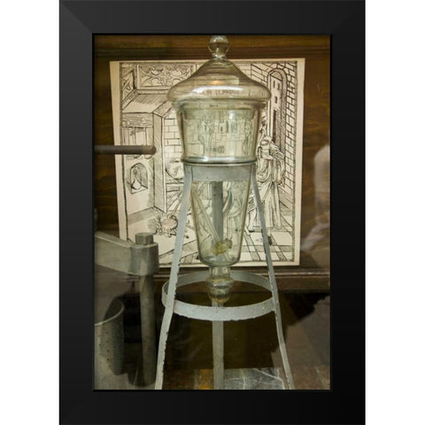 Poland, Gdansk Glass apothecary jar a Pharmacy Black Modern Wood Framed Art Print by Ross, Nancy ,  Steve