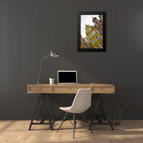 Poland, Gdansk Detail of Old Town row houses Black Modern Wood Framed Art Print by Ross, Nancy ,  Steve