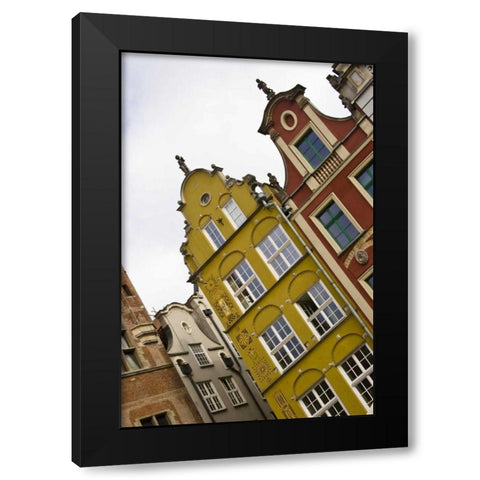 Poland, Gdansk Detail of Old Town row houses Black Modern Wood Framed Art Print by Ross, Nancy ,  Steve
