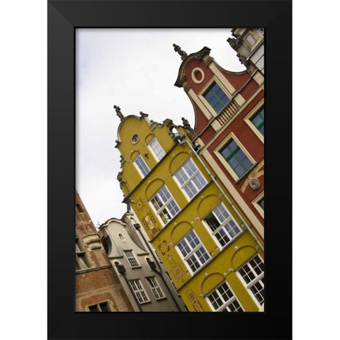 Poland, Gdansk Detail of Old Town row houses Black Modern Wood Framed Art Print by Ross, Nancy ,  Steve