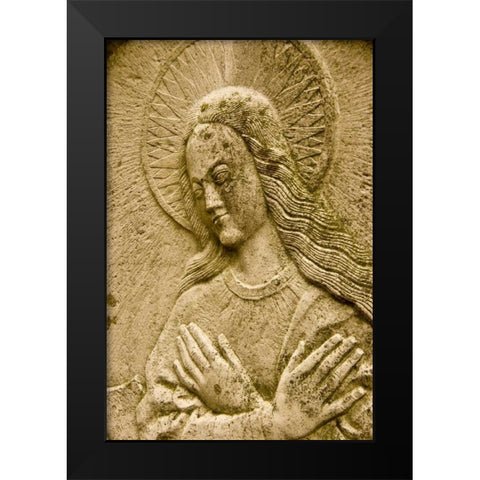 Poland, Gdansk Bas relief of religious icon Black Modern Wood Framed Art Print by Ross, Nancy ,  Steve