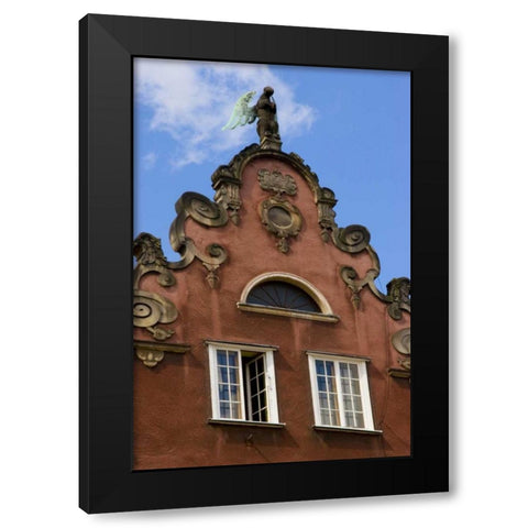 Poland, Gdansk Detail of Old Town roofline Black Modern Wood Framed Art Print by Ross, Nancy ,  Steve
