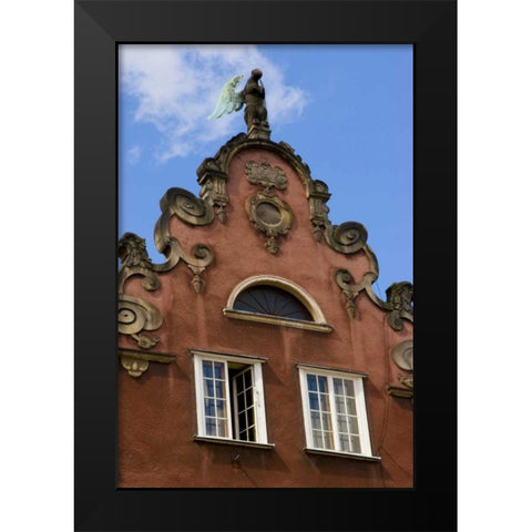 Poland, Gdansk Detail of Old Town roofline Black Modern Wood Framed Art Print by Ross, Nancy ,  Steve