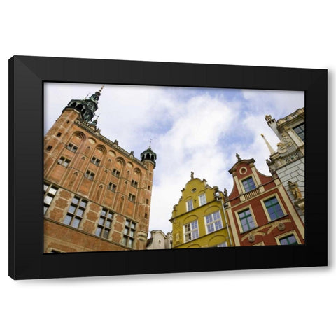 Poland, Gdansk Town Hall and rooflines Black Modern Wood Framed Art Print by Ross, Nancy ,  Steve