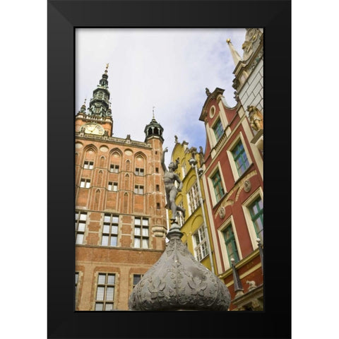 Poland, Gdansk Town Hall buildings in Old Town Black Modern Wood Framed Art Print by Ross, Nancy ,  Steve
