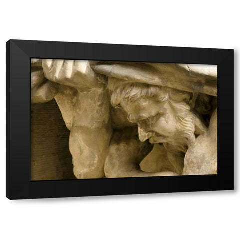 Poland, Gdansk Building sculpture on Long Street Black Modern Wood Framed Art Print by Ross, Nancy ,  Steve