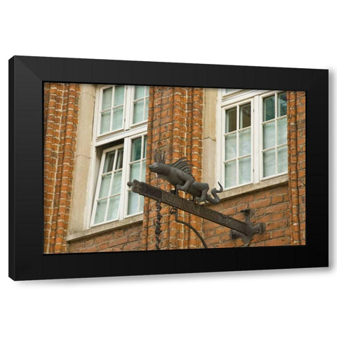 Poland, Gdansk Detail of restaurant sign Black Modern Wood Framed Art Print with Double Matting by Ross, Nancy ,  Steve