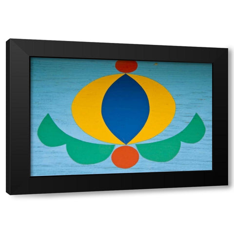 Poland, Gdansk Painted design on wood Black Modern Wood Framed Art Print with Double Matting by Ross, Nancy ,  Steve
