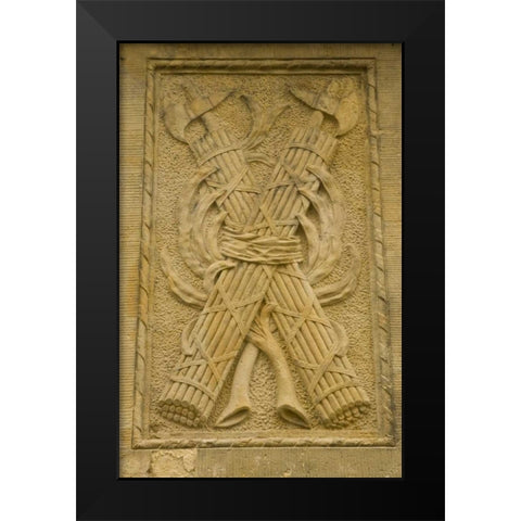 Poland, Gdansk Bas relief on side of building Black Modern Wood Framed Art Print by Ross, Nancy ,  Steve