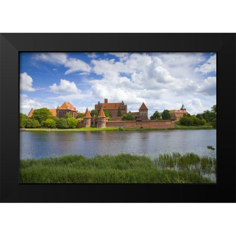 Poland, Malbork Medieval Malbork Castle Black Modern Wood Framed Art Print by Zuckerman, Jim